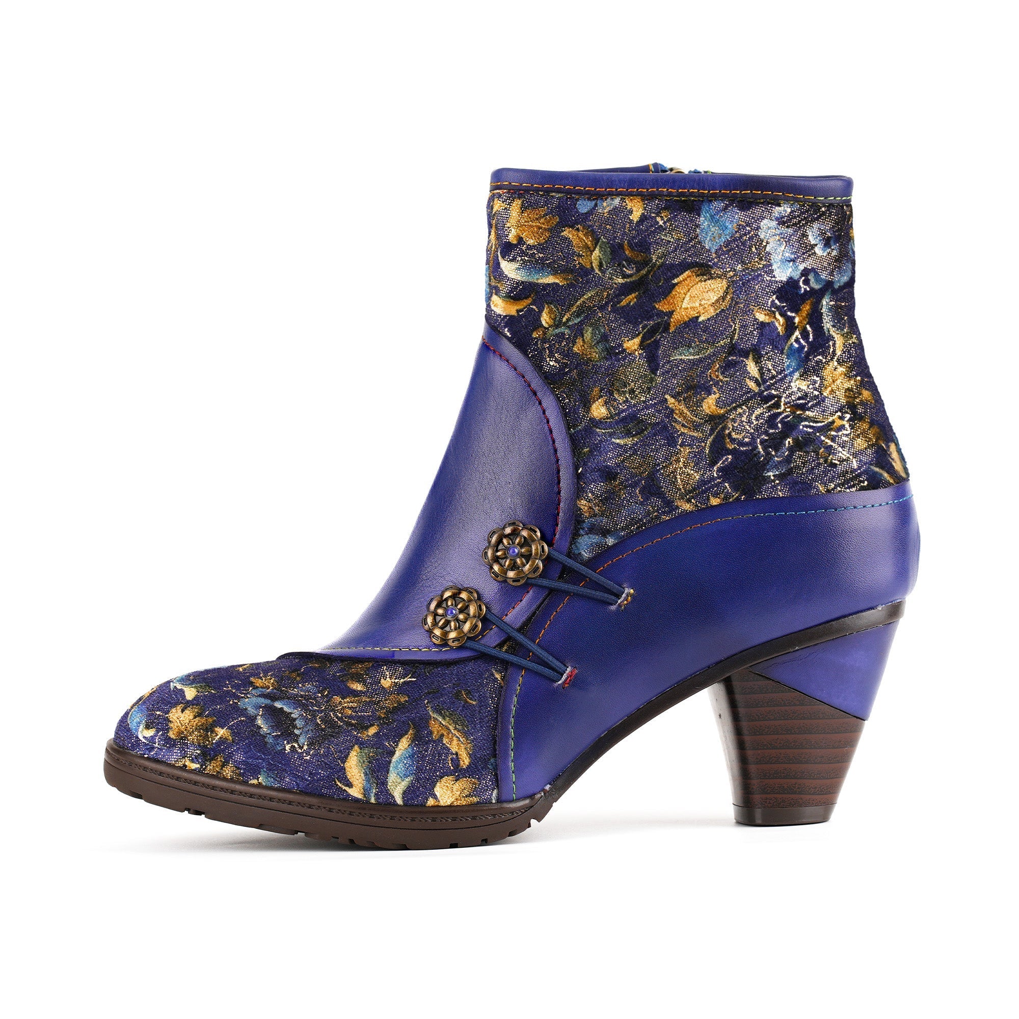 Metcandy Handmade Leather Bloom Ankle Boots