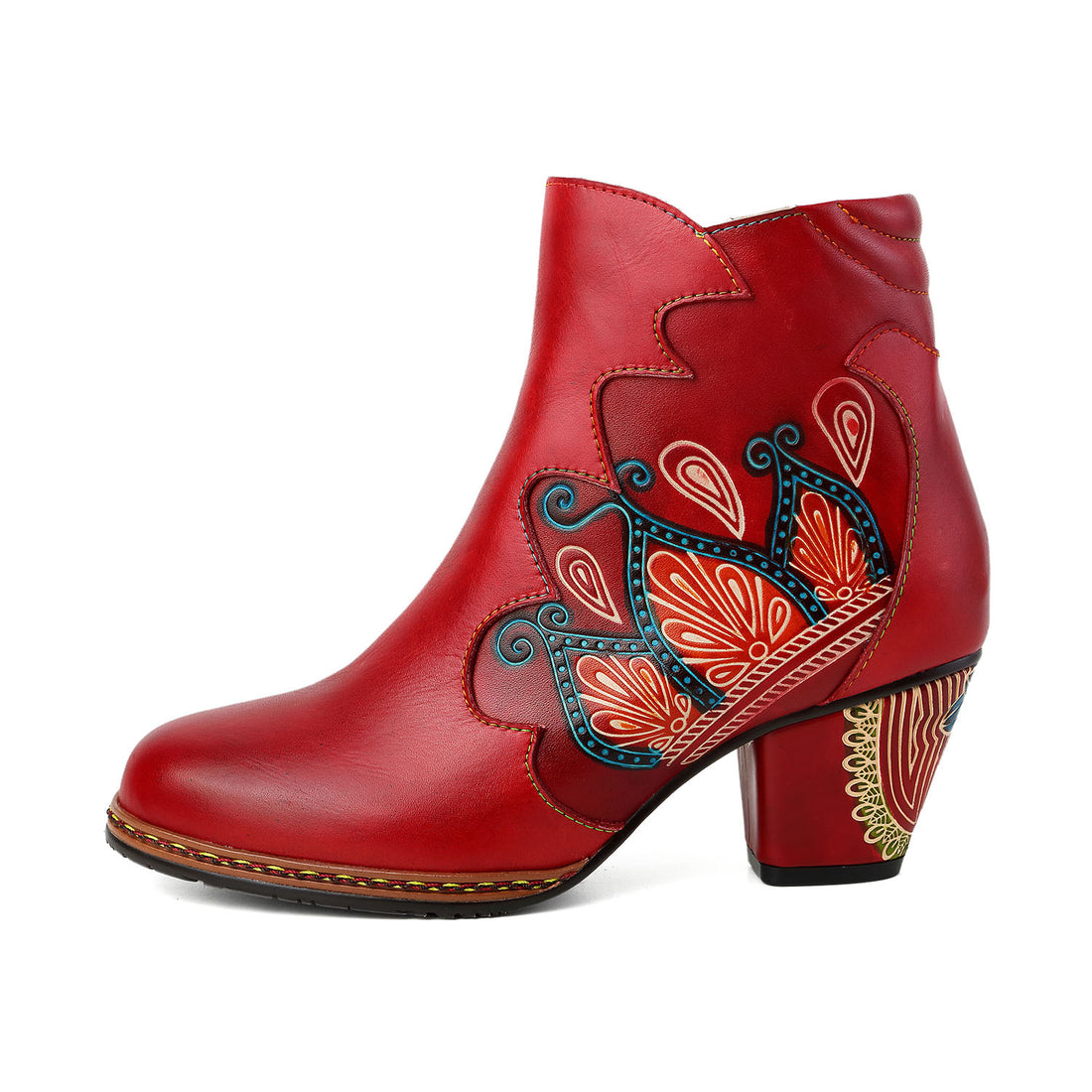 Blooming Elegance Handcrafted Ankle Boots