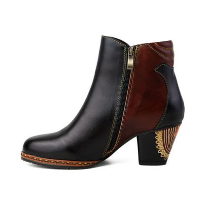 Blooming Elegance Handcrafted Ankle Boots