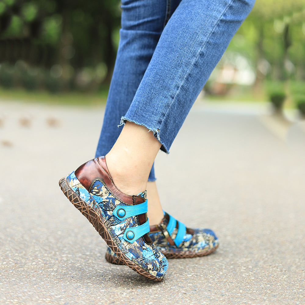 Hand-painted Comfy Casual Floral Flat Shoes