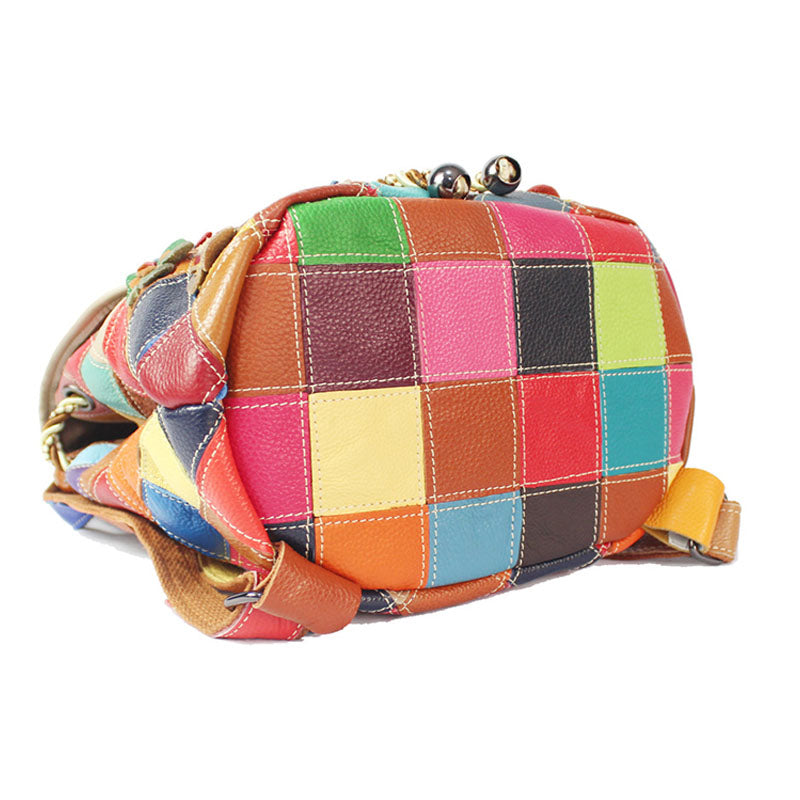 Vogue Female Floral Color Matching Fashion Backpack