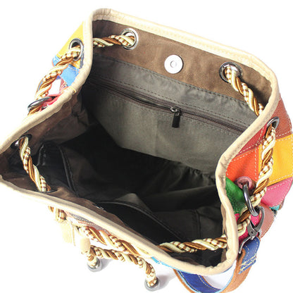 Vogue Female Floral Color Matching Fashion Backpack