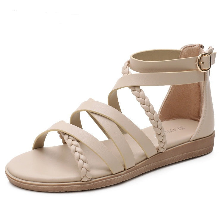 Bohemian Cross Strap Casual Flat Sandals