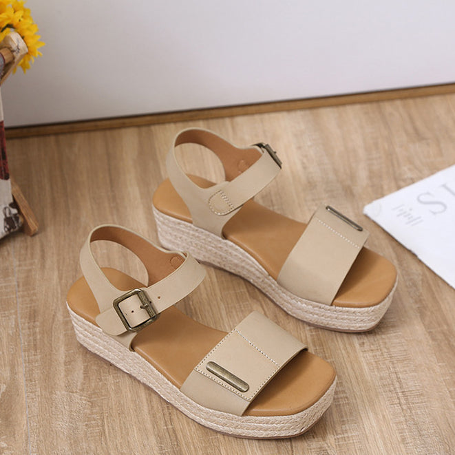 Retro Fish Mouth Comfort Wedge Sandals