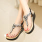 Seaside Rhinestone Woven Sandals