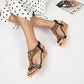 Bohemian Rhinestone Wedge Heels Roman Sandals