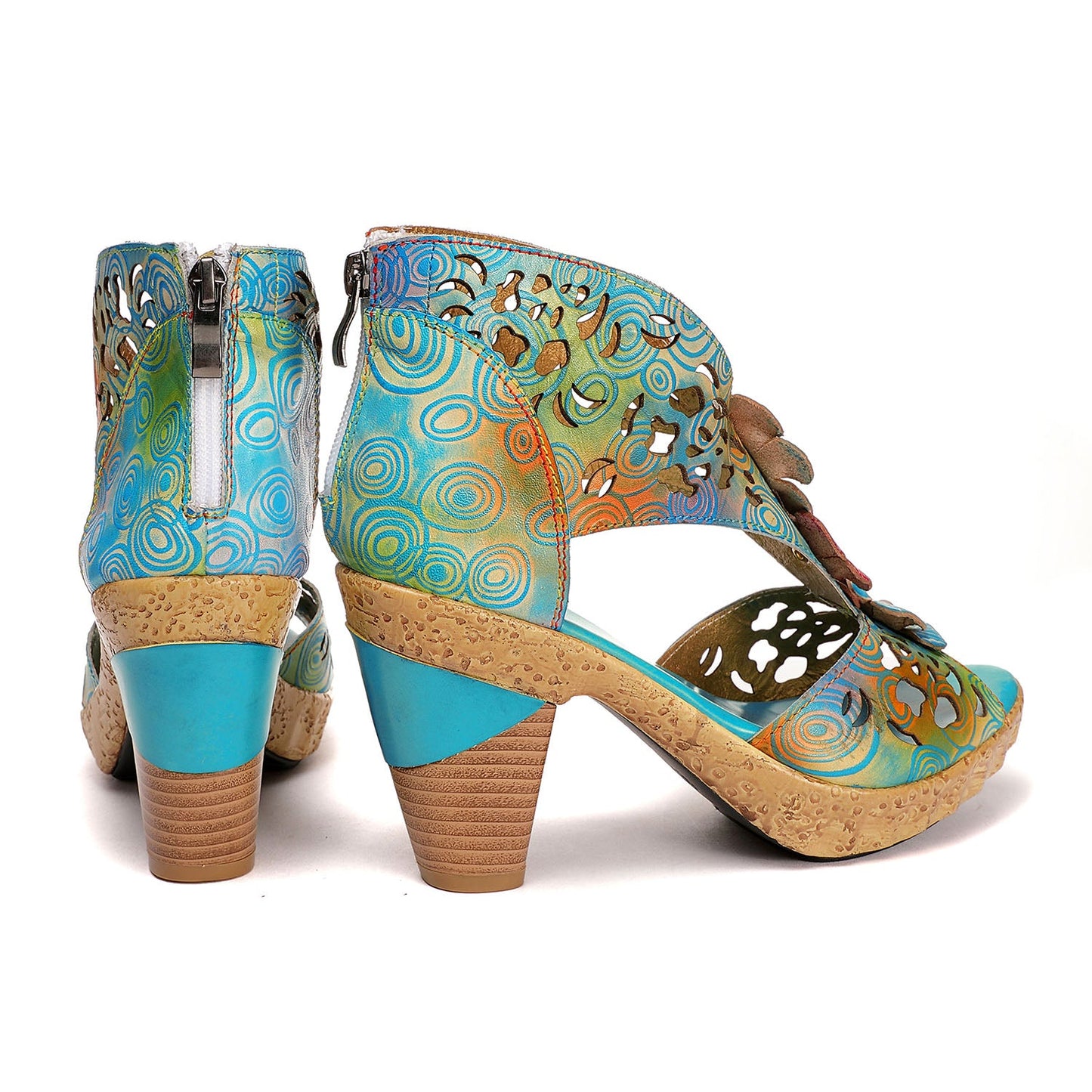 Printed Leather Handmade Sandals