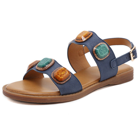 Comfortable Jewel Fashion Metal Buckle Sandals