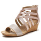 Vintage Wedge-heeled Bohemian Peep-toe Sandals