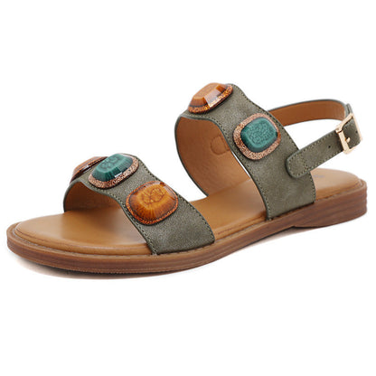 Comfortable Jewel Fashion Metal Buckle Sandals