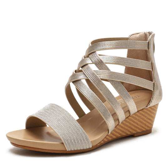 Vintage Wedge-heeled Bohemian Peep-toe Sandals