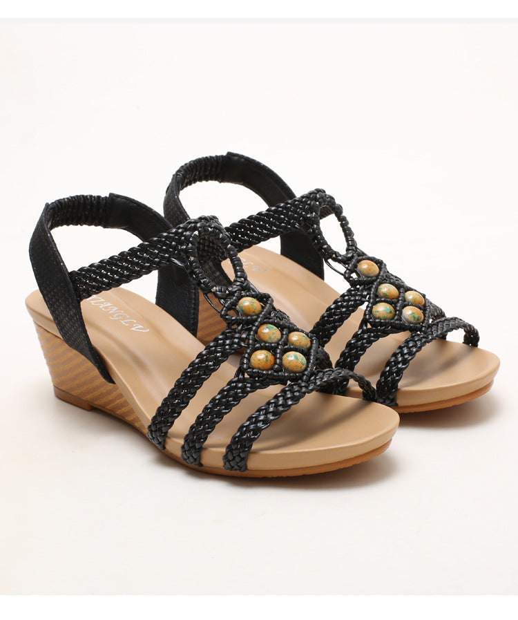 Bohemian Vintage Woven Beaded Sandals