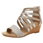 Vintage Wedge-heeled Bohemian Peep-toe Sandals