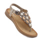 Bohemian Rhinestone Comfortable Round Toe Beach Vacation Sandals