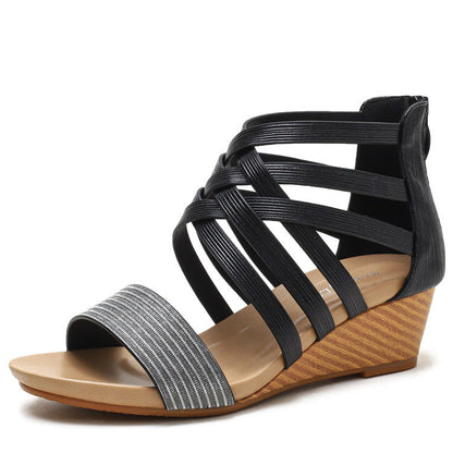 Vintage Wedge-heeled Bohemian Peep-toe Sandals