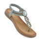 Bohemian Rhinestone Comfortable Round Toe Vacation Sandals