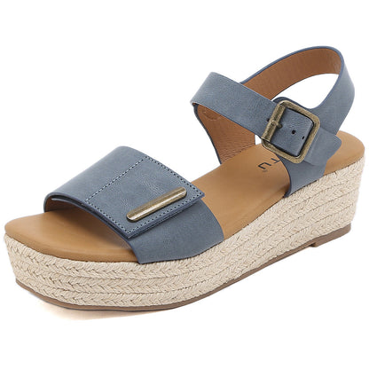 Retro Fish Mouth Comfort Wedge Sandals