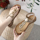 Bohemian Rhinestone Comfortable Round Toe Vacation Sandals