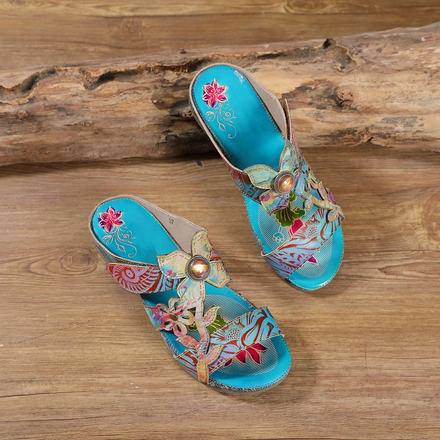 Genuine Leather Hand Painted Sandals