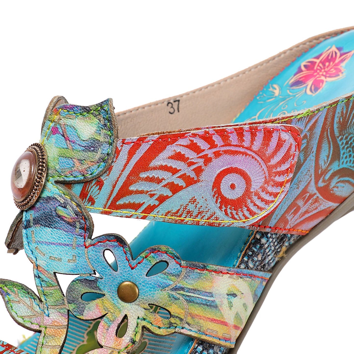 Genuine Leather Hand Painted Sandals