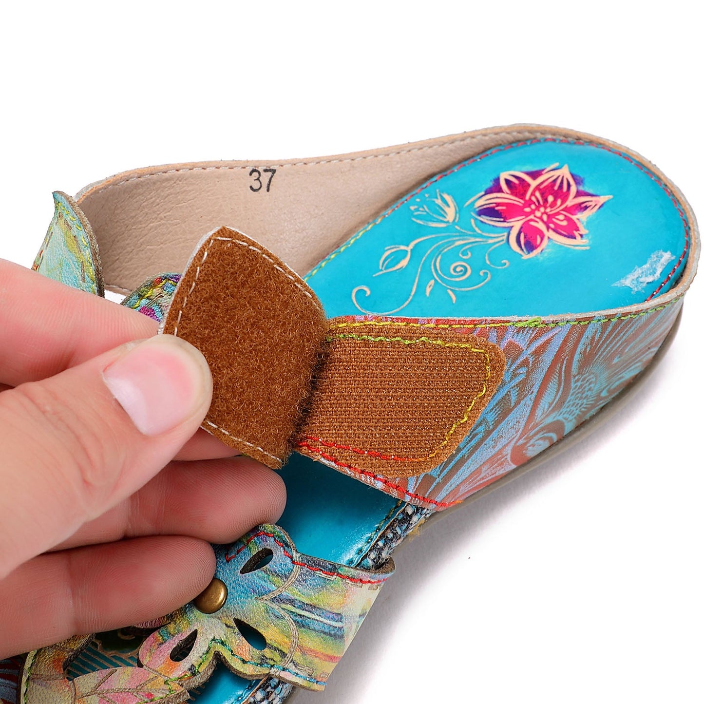 Genuine Leather Hand Painted Sandals