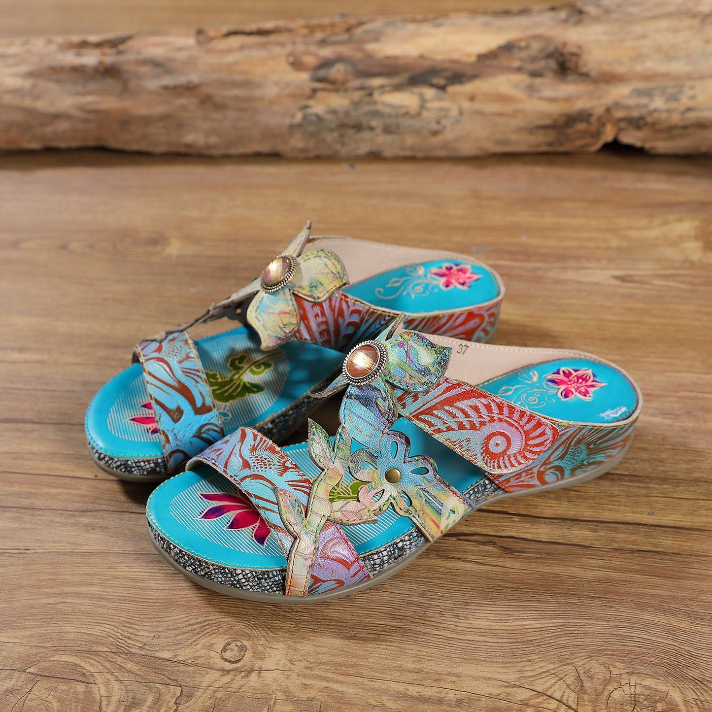 Genuine Leather Hand Painted Sandals