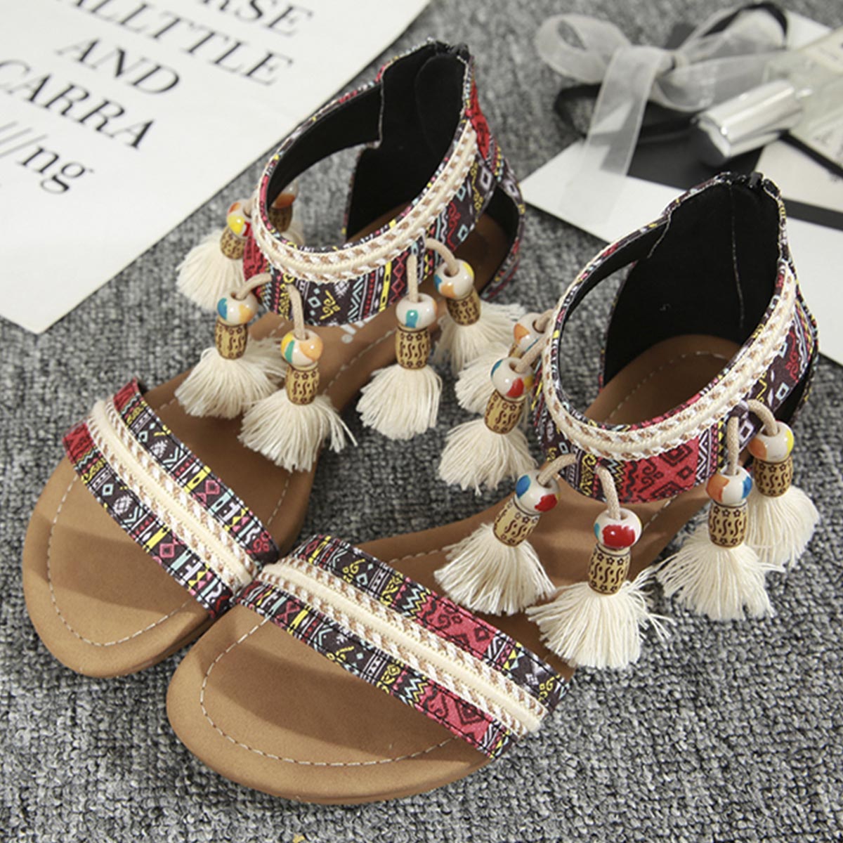 Bohemian Rhinestone Comfy Sandals