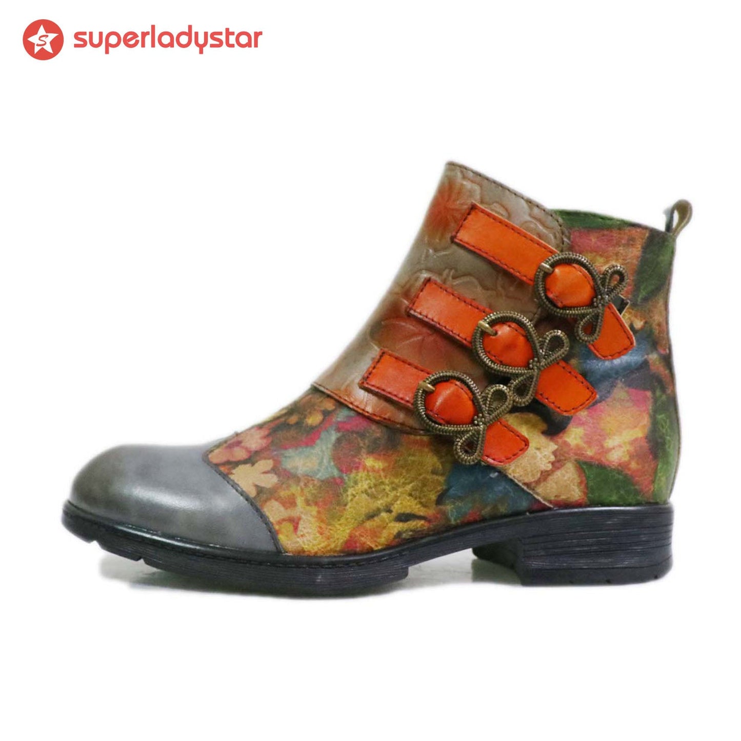 Genuine Leather Hand Painted Boots