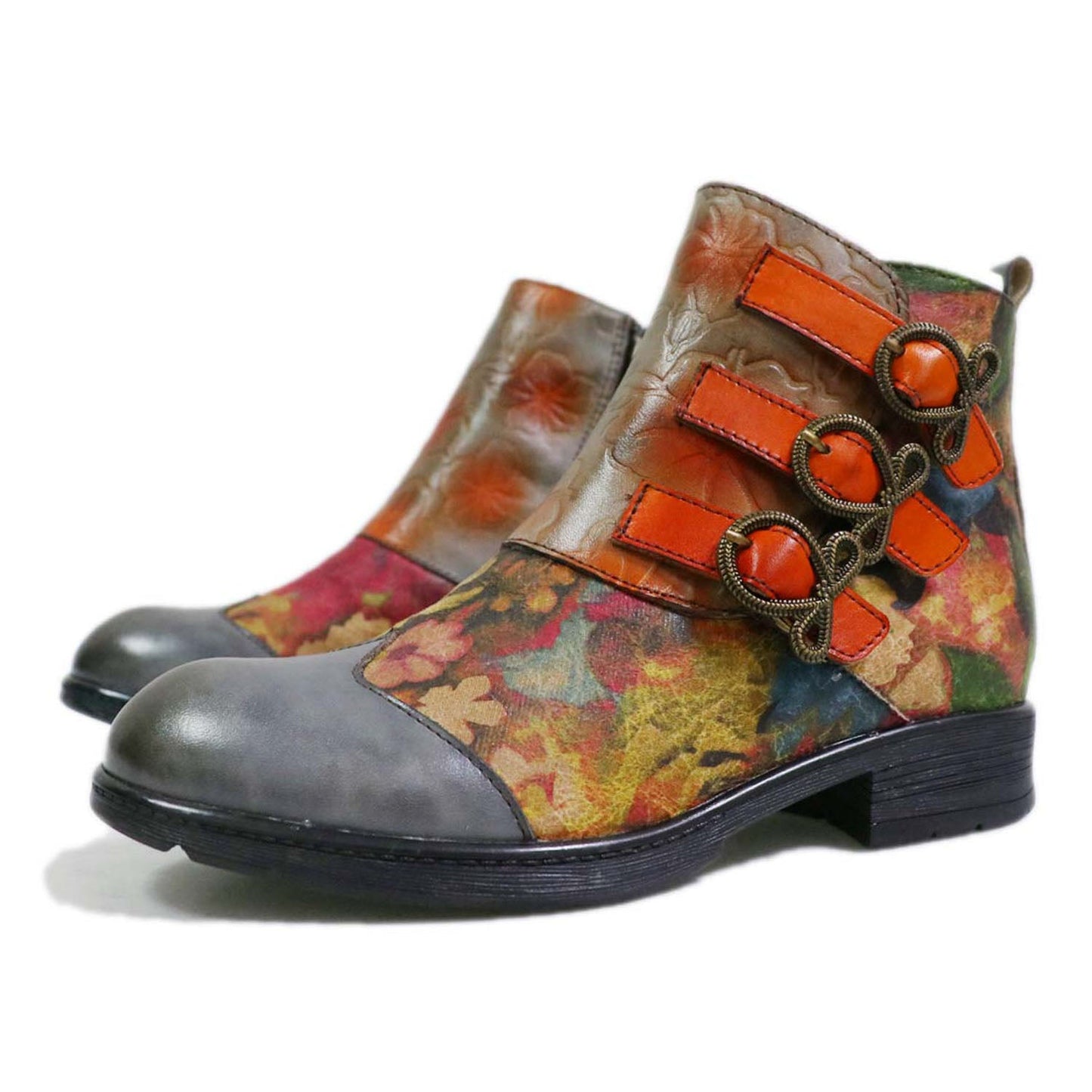 Genuine Leather Hand Painted Boots