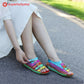 Colorful Floral Embossed Leather Sandals