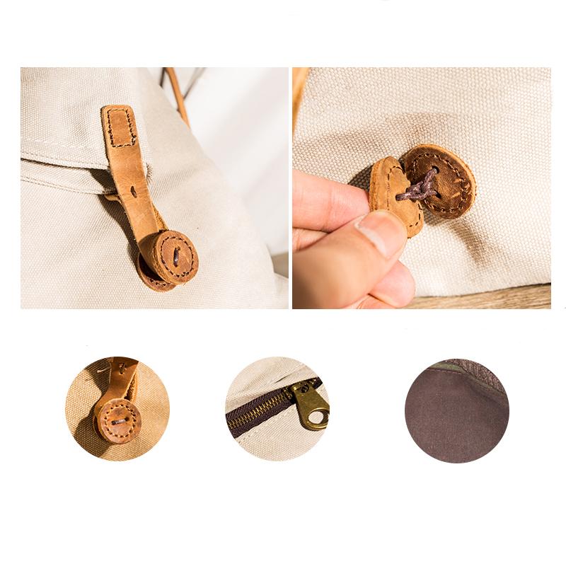 Women Canvas And Leather Crossbody Bag