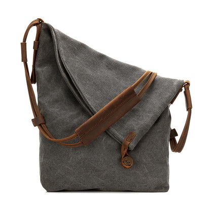 Women Canvas And Leather Crossbody Bag