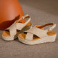 Crossed Comfort Platform Sandals