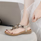 Bohemian Rhinestone Comfortable Round Toe Beach Vacation Sandals