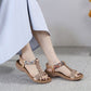 Bohemian Rhinestone Comfortable Round Toe Beach Vacation Sandals