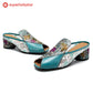 Peep-toe Colorful Leather Slippers