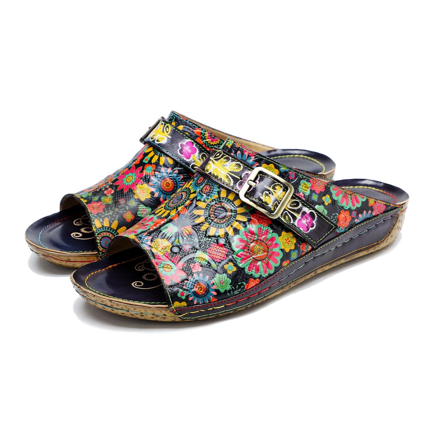 Retro Handmade Printed Colorful Sandals