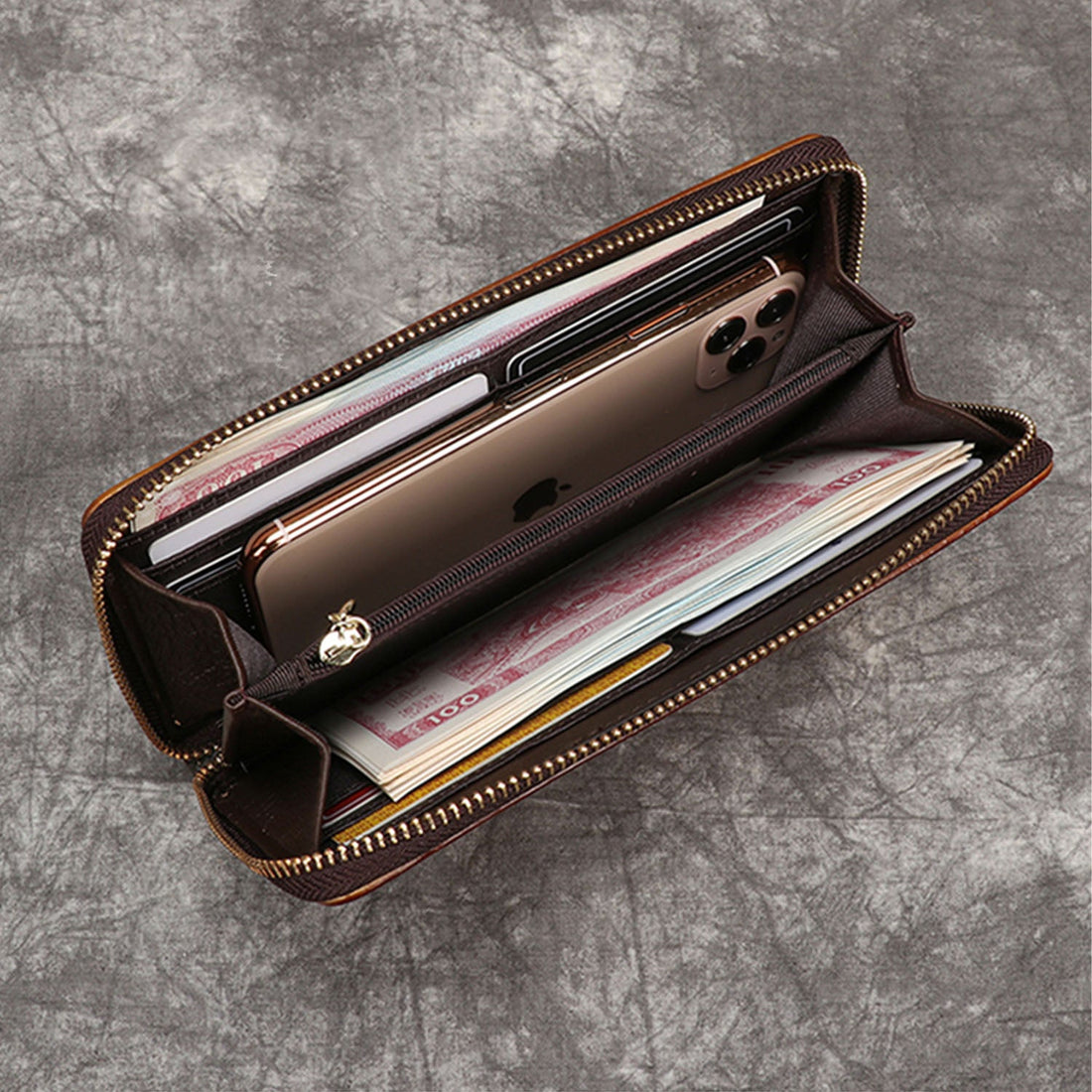 Vintage Hand-painted Handmade Solid Color Wallet