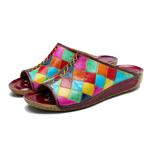 Vintage Handmade Printed Colorful Slipper