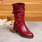 Retro Handmade Creased Leather Boots