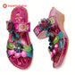 Retro Adjustable Floral Embossing Stitching Sandals