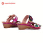 Retro Adjustable Floral Embossing Stitching Sandals