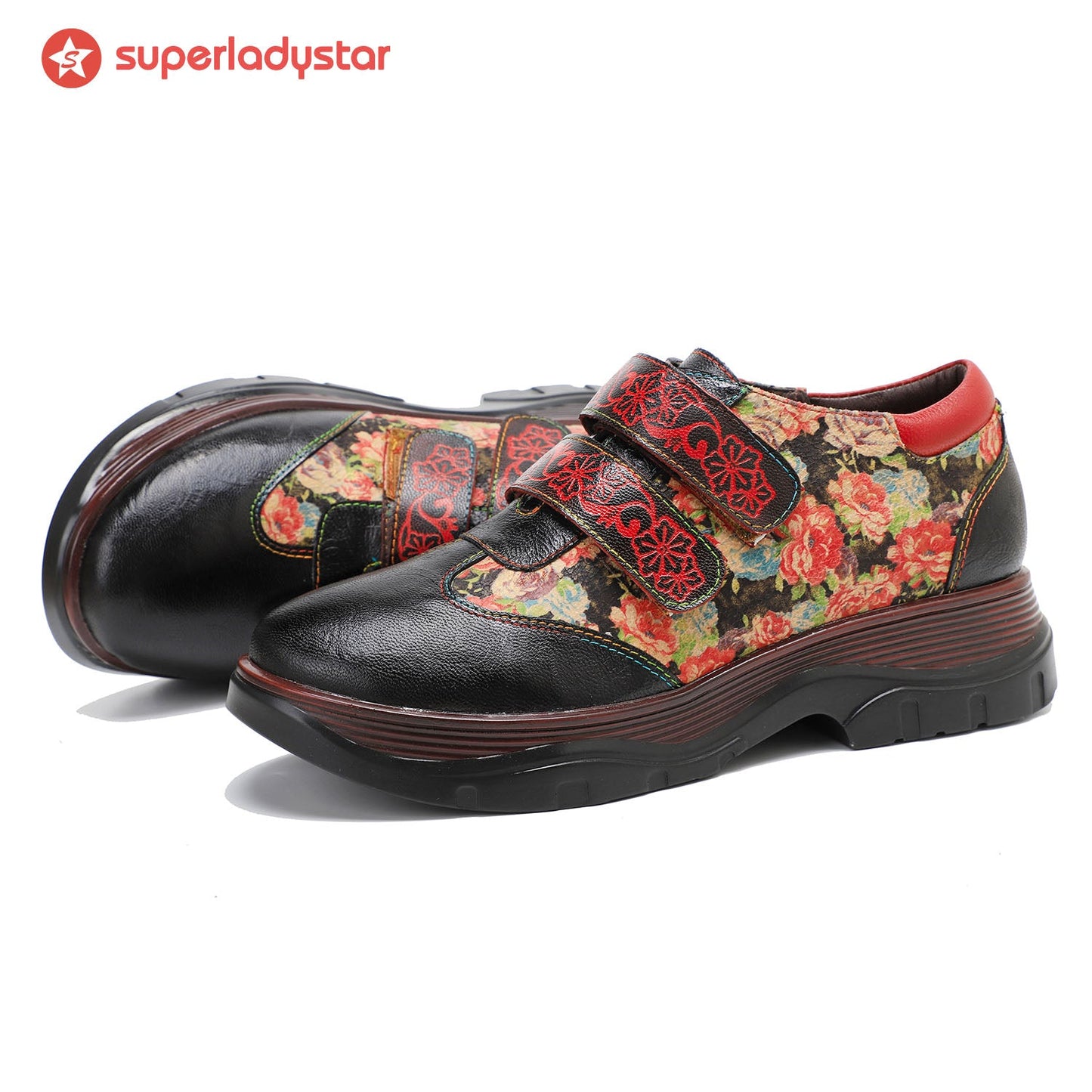 Handmade Round Toe Printed Flat Shoes