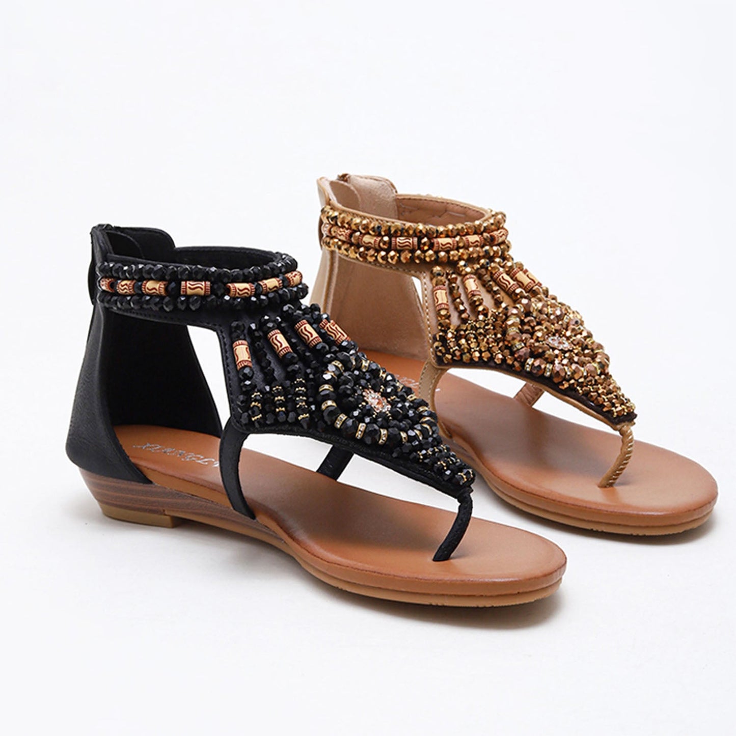 Bohemian Vacation Bead Flat Sandals