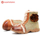 Orange Rose Velvet-Trimmed Walking Shoes