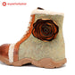 Orange Rose Velvet-Trimmed Walking Shoes