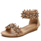 Bohemian Rhinestone Comfort Flat Sandals