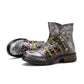 Handmade Rainbow line Real Leather Ankle Boots