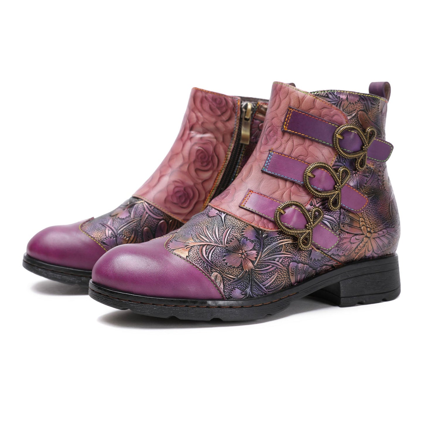 Genuine Leather Hand Painted Boots