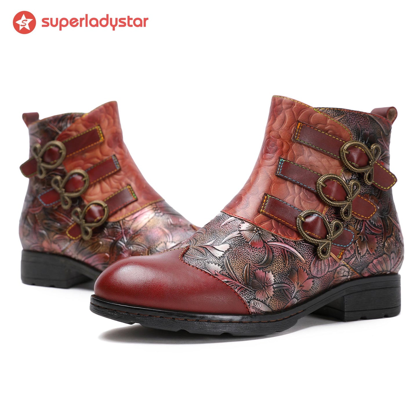 Genuine Leather Hand Painted Boots